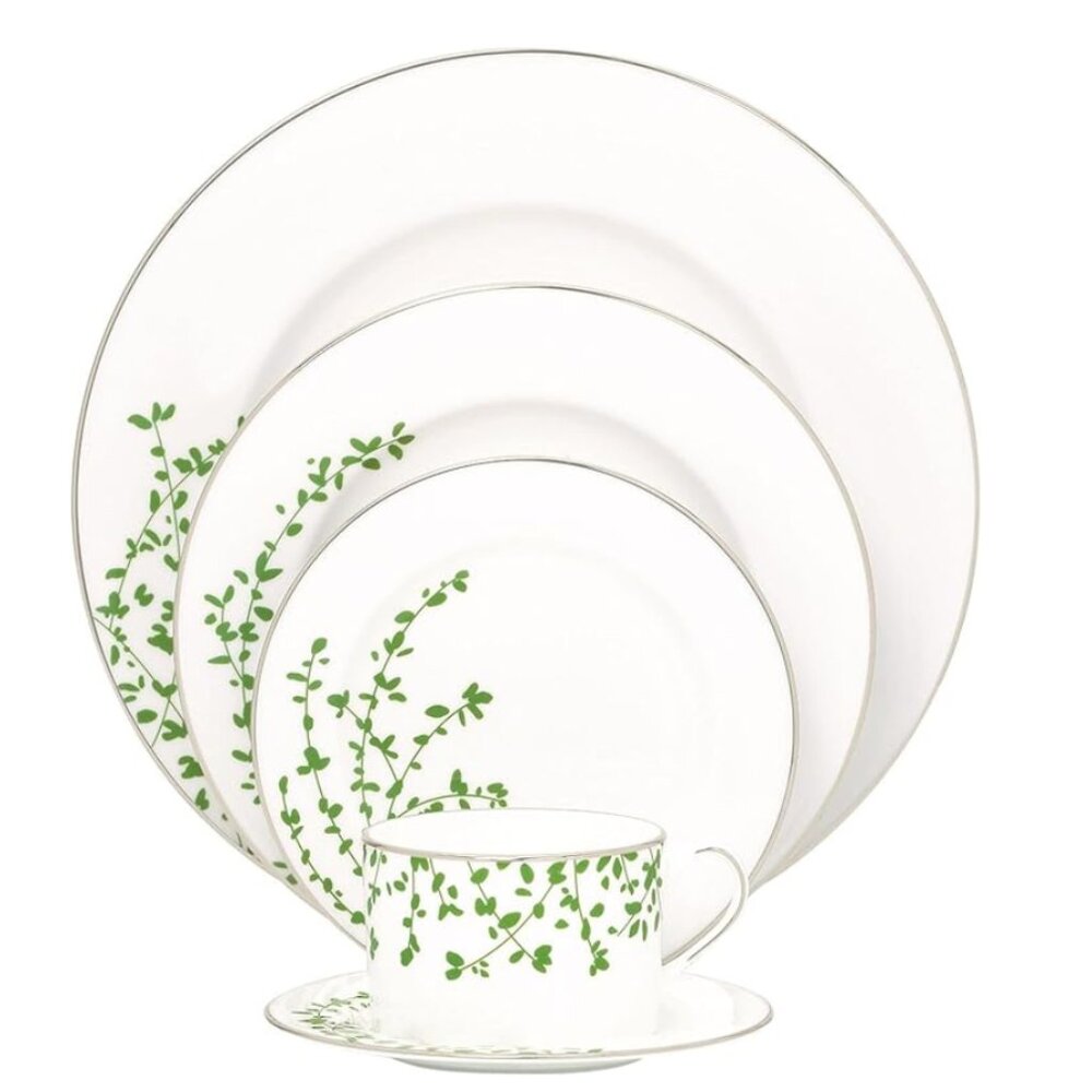 SET OF 2 Kate Spade by Lenox Gardner Street Green Bread & Butter Plates